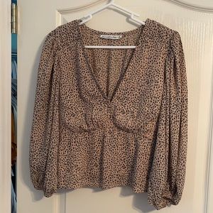 Never worn Abercrombie rouched V neck blouse